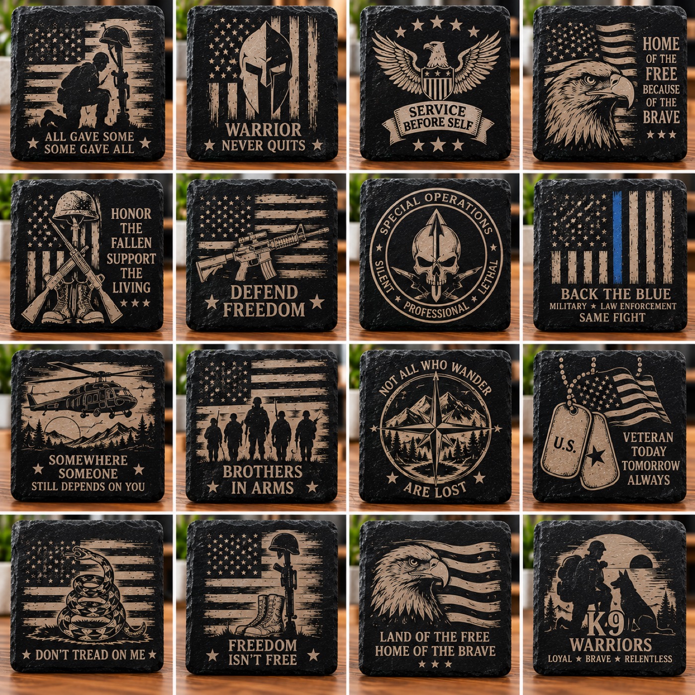 Patriotic and service slate designs