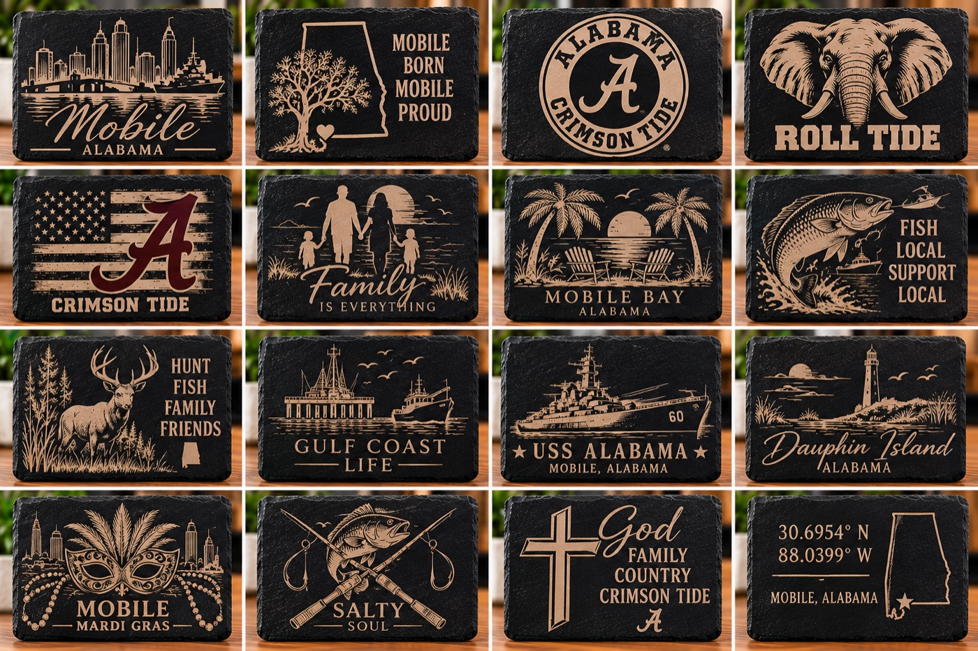 Mobile Bay slate designs