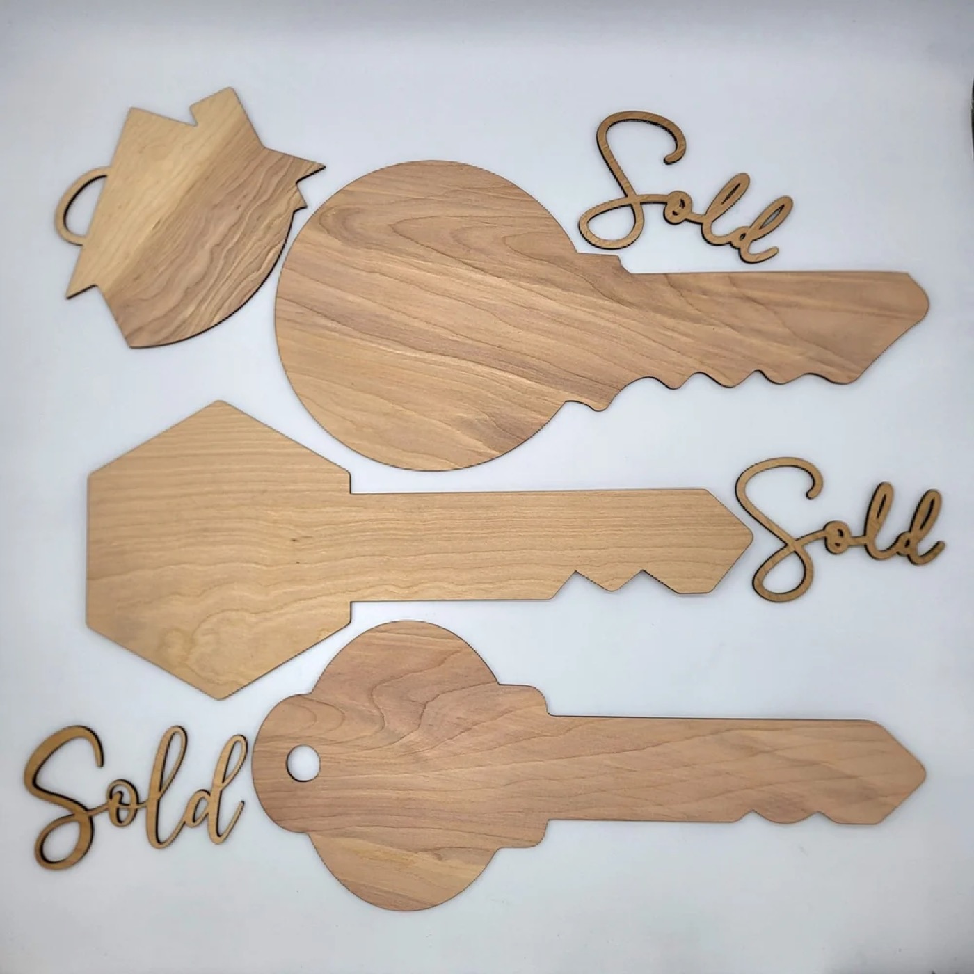Wood key blanks and sold cutouts