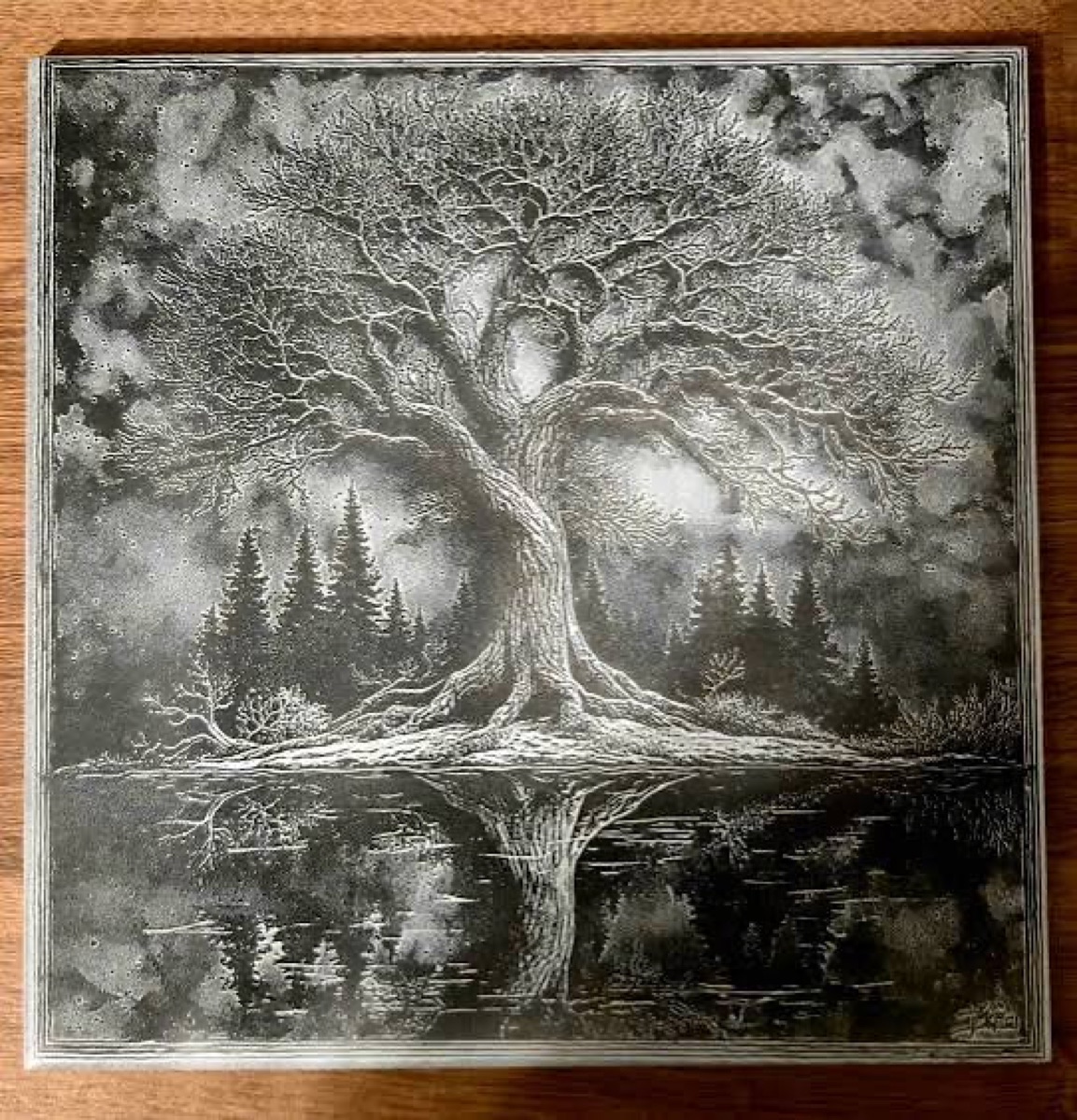Decorative metal engraving artwork