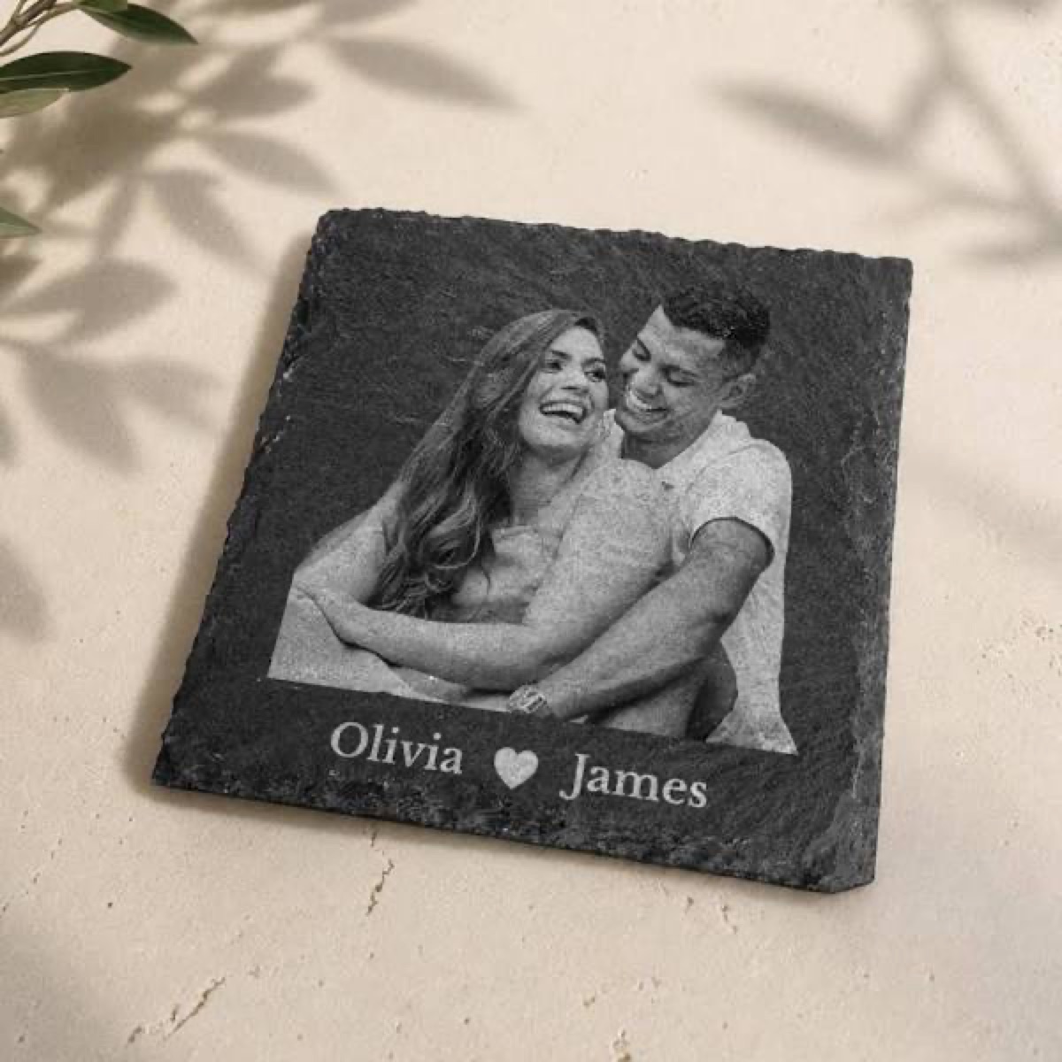 Couple photo slate keepsake