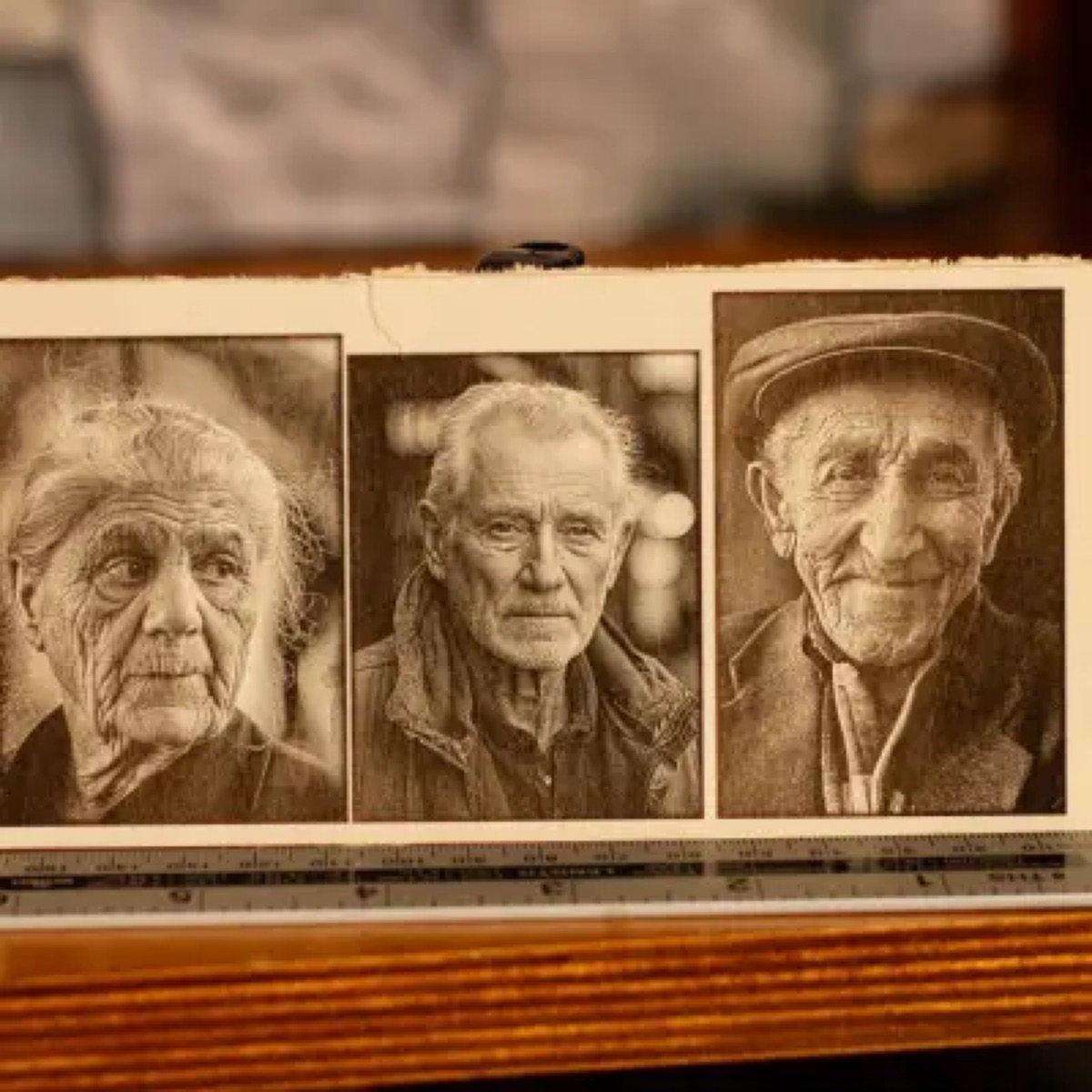 Portrait photo engraving sample